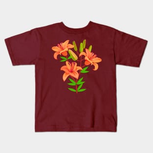 Red garden lilies Kids T-Shirt